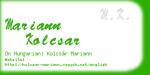 mariann kolcsar business card